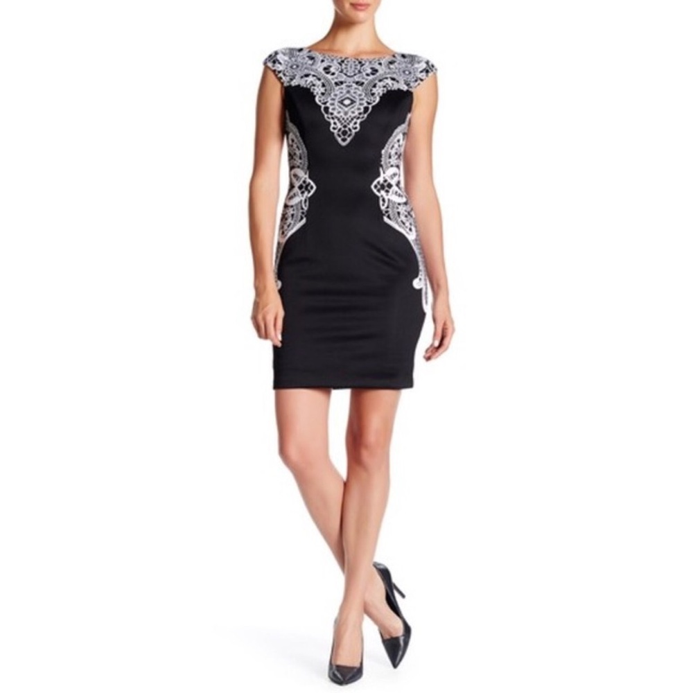 🆕 Maggie London White Black Floral Dress 6